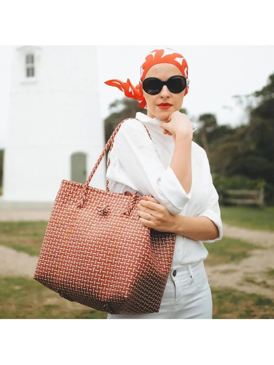 Плетеная сумка-шопер The Toko Recycled Tote Brunna.co — изображение 7 из 7, красный
