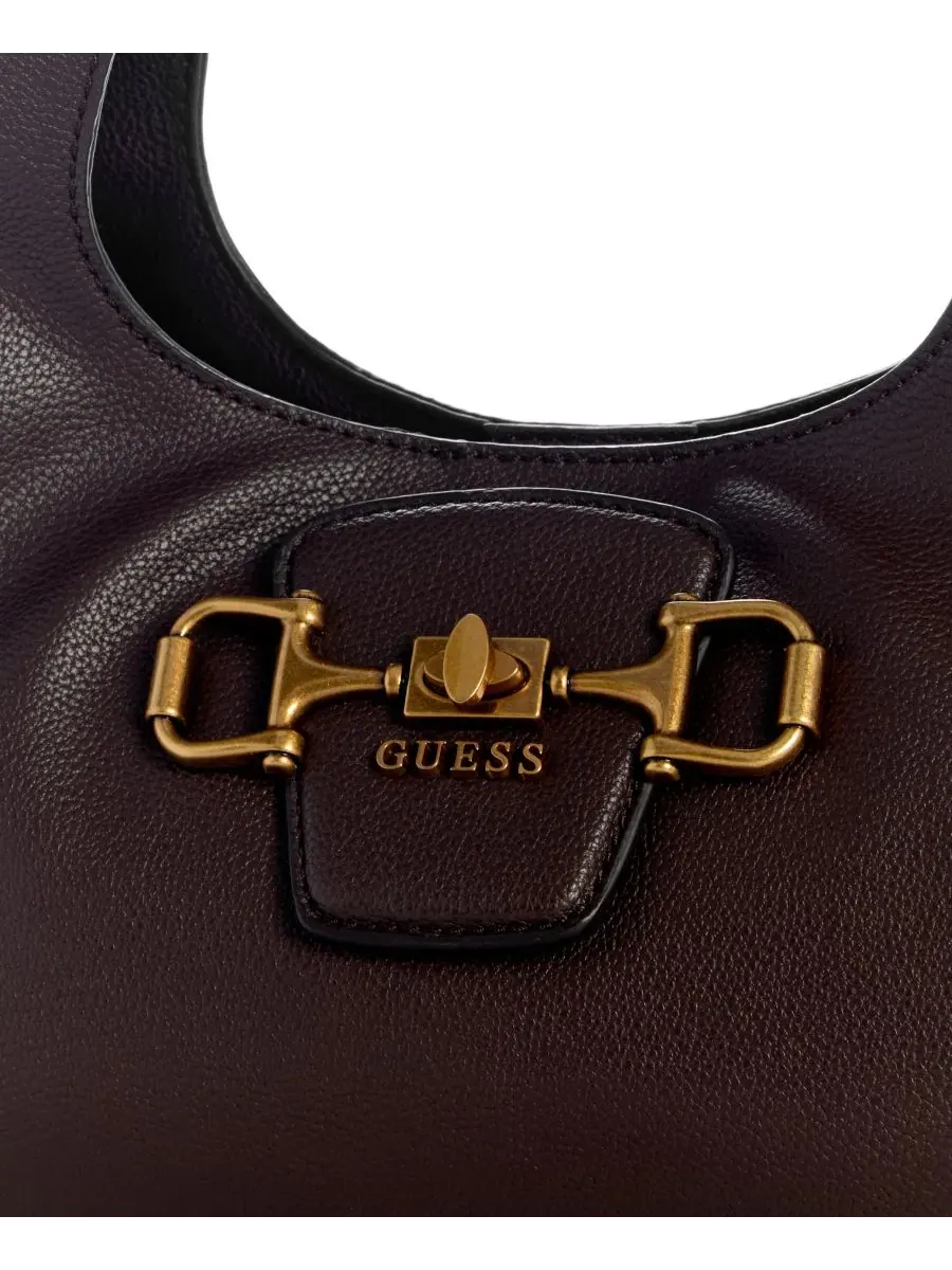 Сумка-хобо среднего размера Sunset Medium с плечевым ремнем GUESS — изображение 4 из 5, коричневый