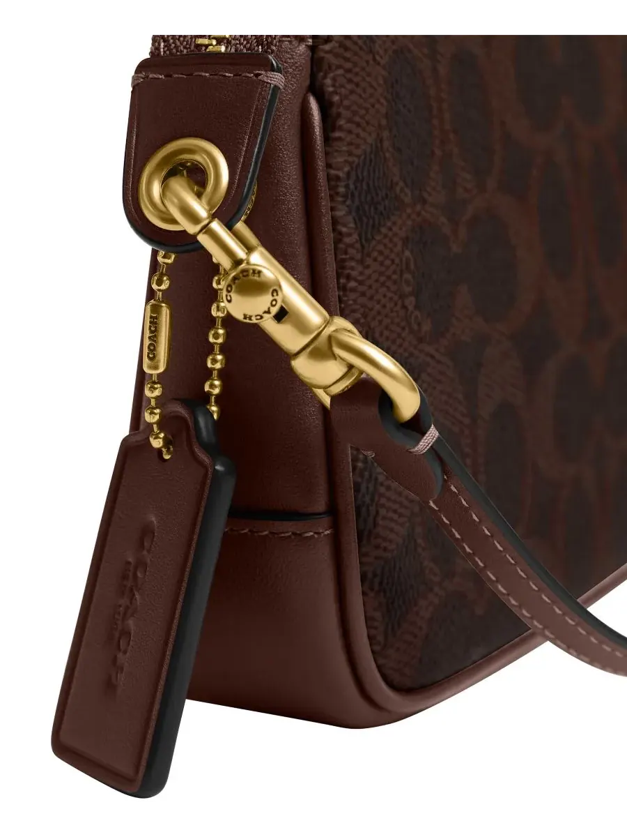 Сумка COACH Plaza Mini Signature Canvas Slim Shoulder Bag 18 — изображение 7 из 8, коричневый