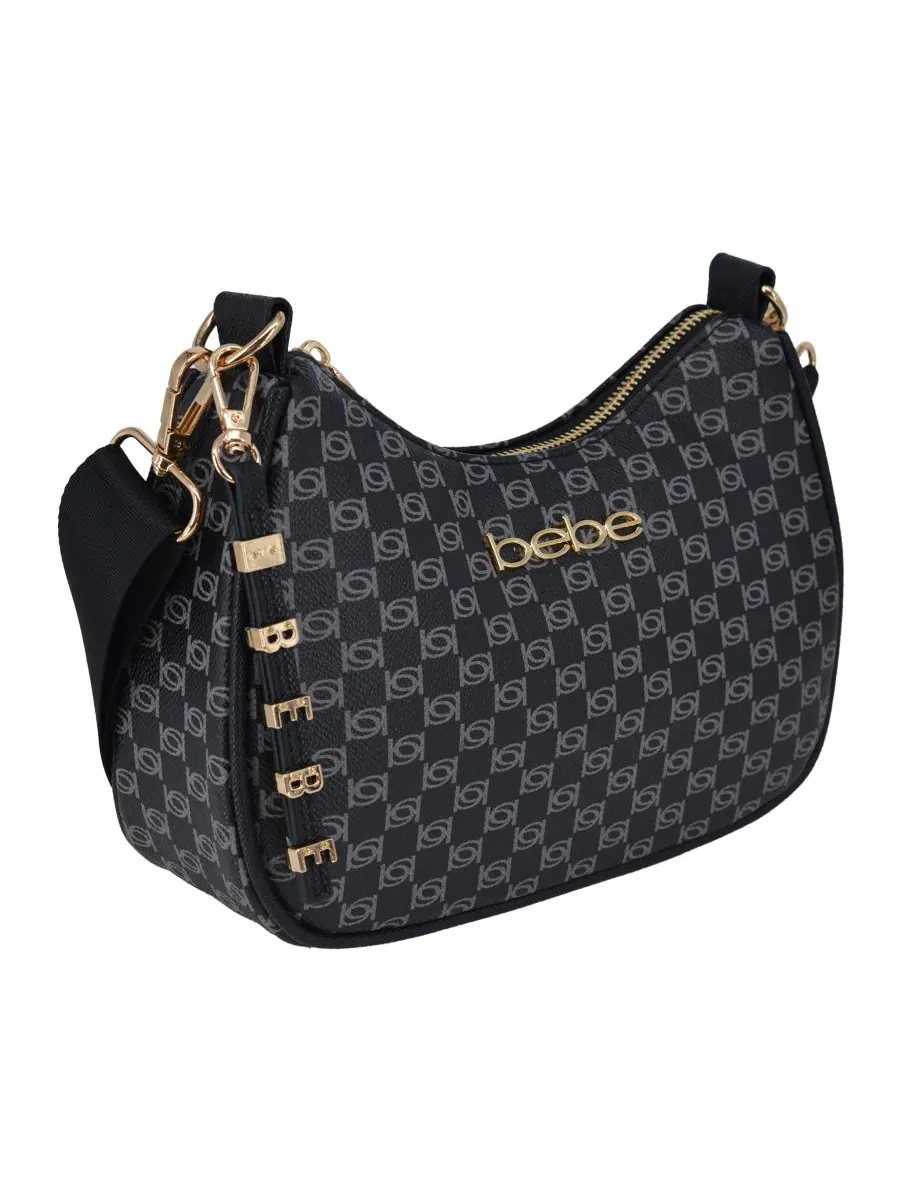 Женская маленькая сумка через плечо Adela Monogram Bebe — изображение 3 из 4, черный