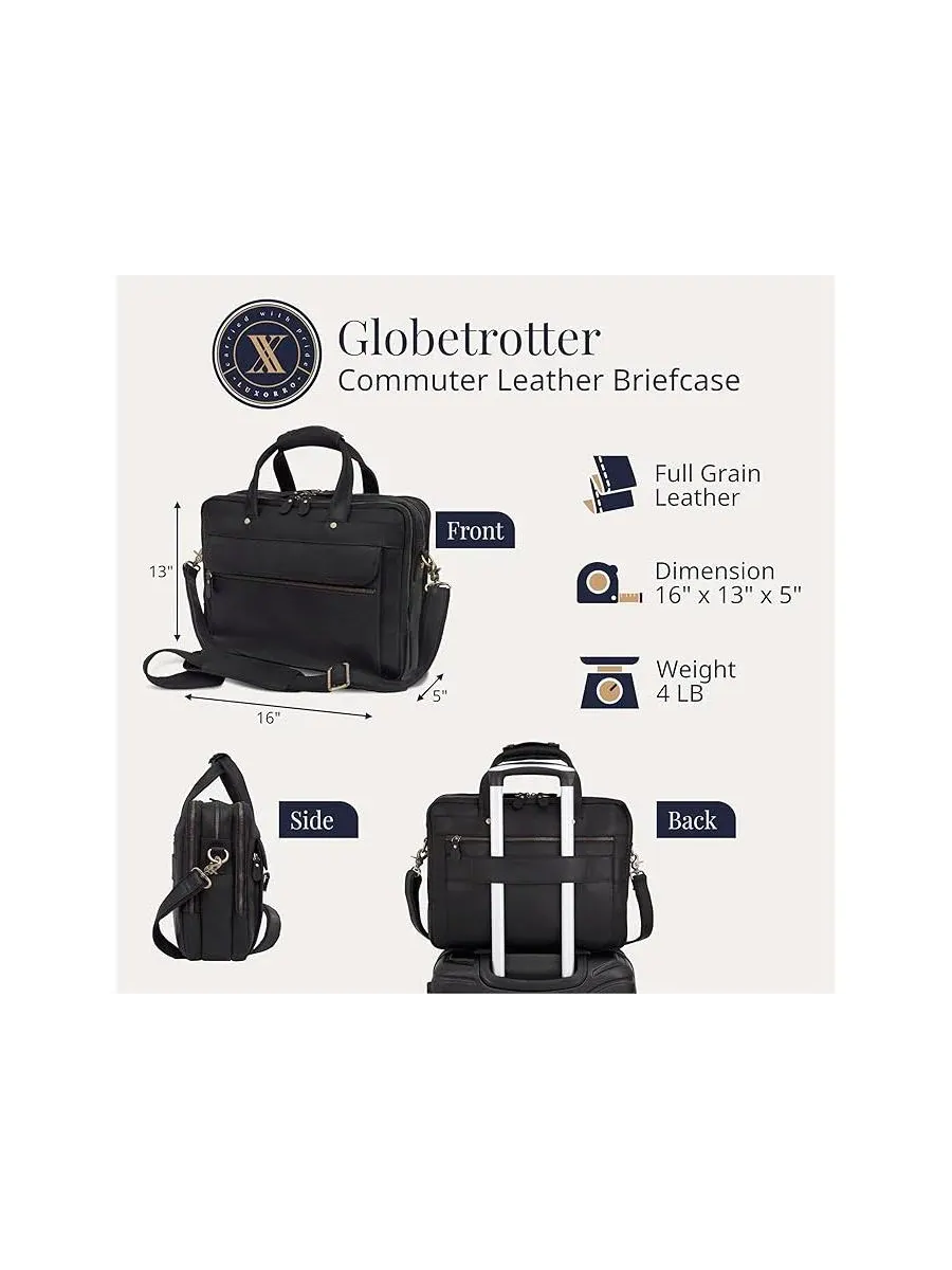 Большой кожаный портфель - вместительный и элегантный - идеально подходит для повседневного — 2