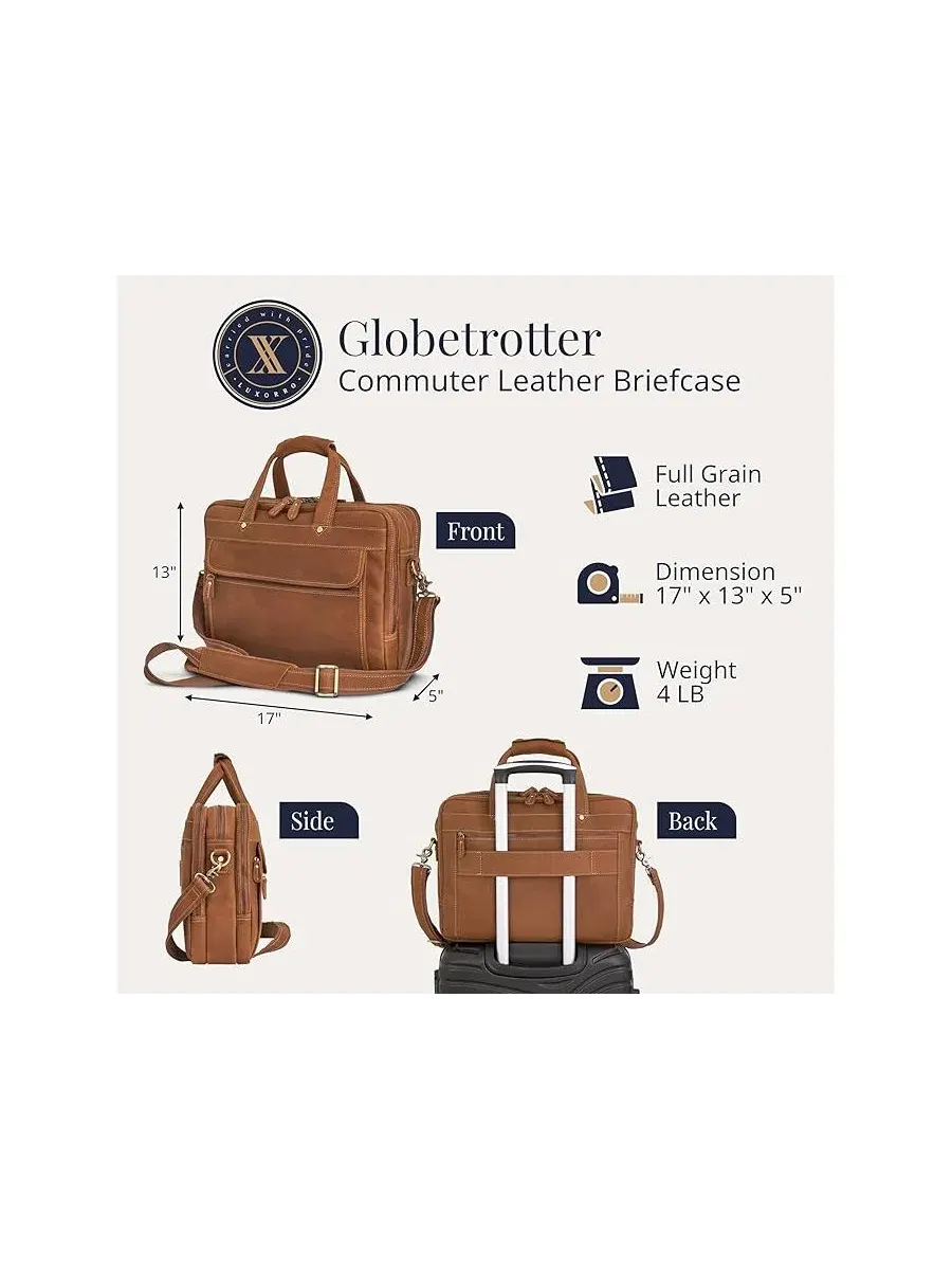 Большой кожаный портфель - вместительный и элегантный - идеально подходит для повседневного — 2