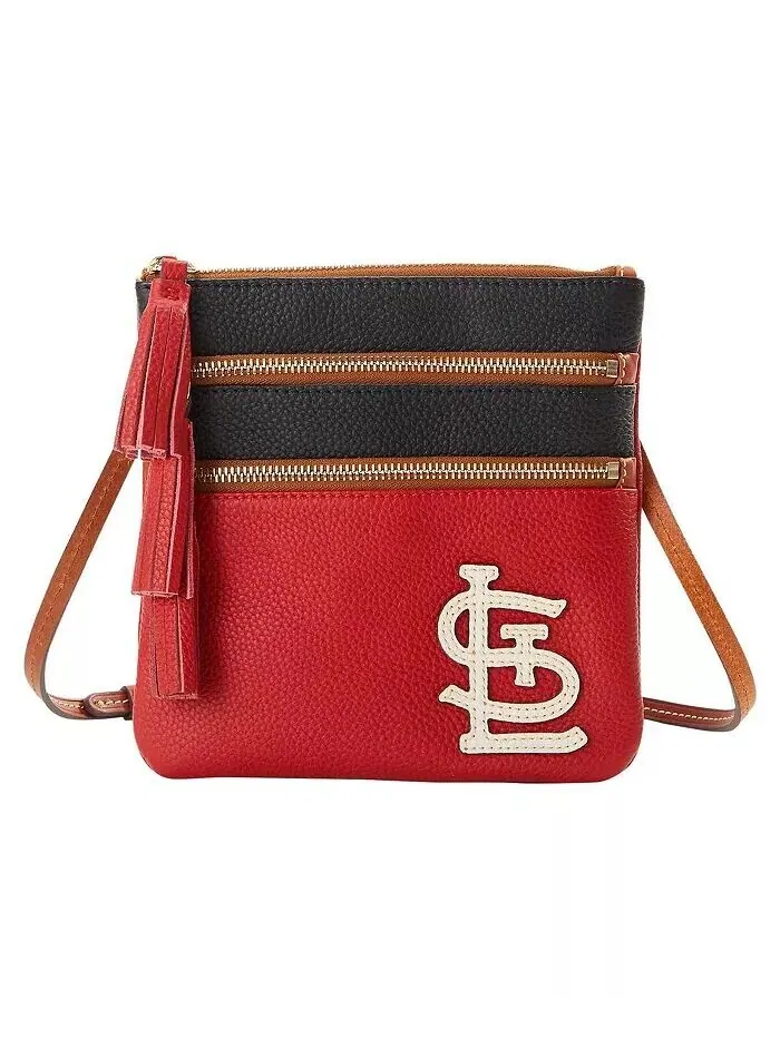 Женская сумка через плечо St. Louis Cardinals Infield с тройной молнией Dooney & Bourke — изображение 4 из 4, красный