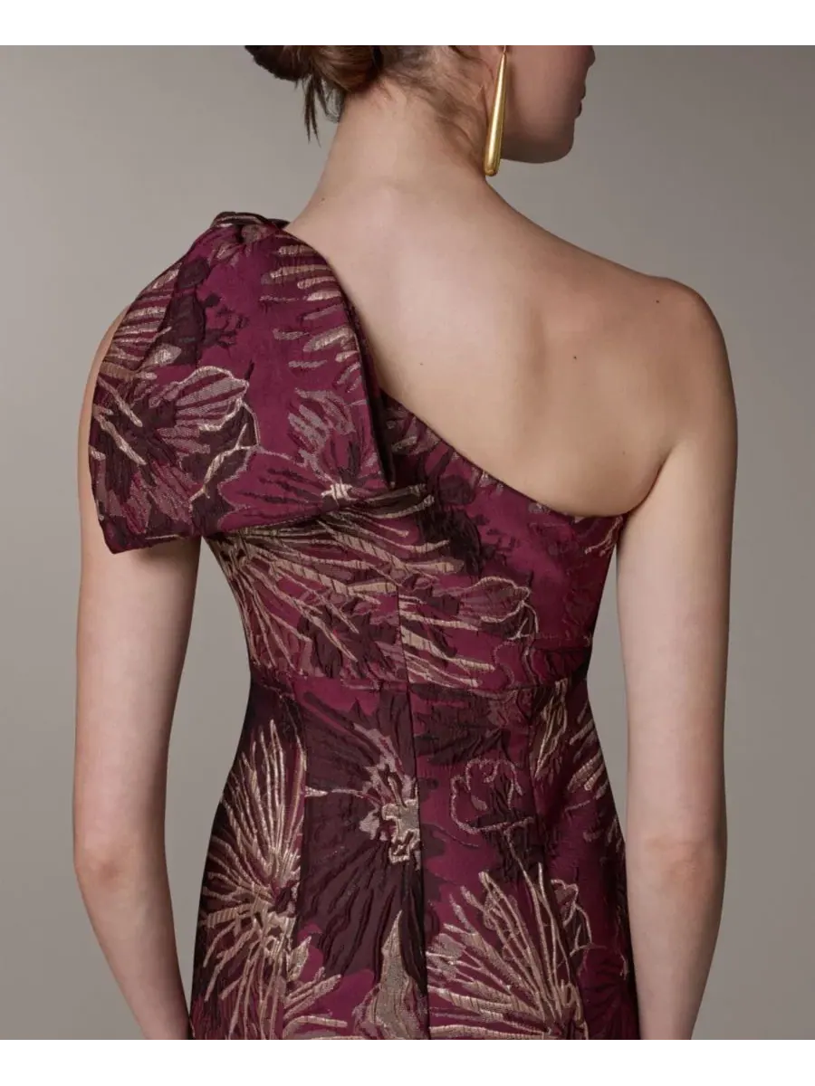 Вечернее платье с одним плечом Petite Metallic One-Shoulder Gown Donna Karan New York — изображение 4 из 5, мульти