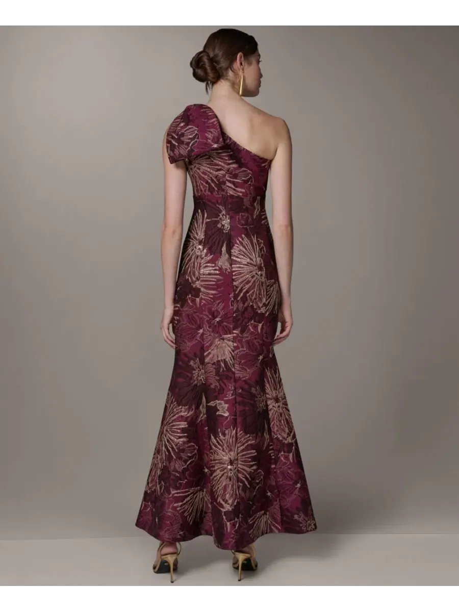 Вечернее платье с одним плечом Petite Metallic One-Shoulder Gown Donna Karan New York — изображение 5 из 5, мульти