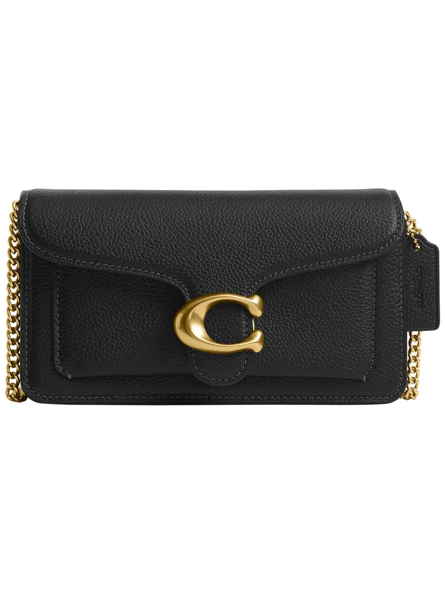 Сумка-кроссбоди COACH Tabby Mini из зернистой кожи с цепочкой — изображение 1 из 4, черный