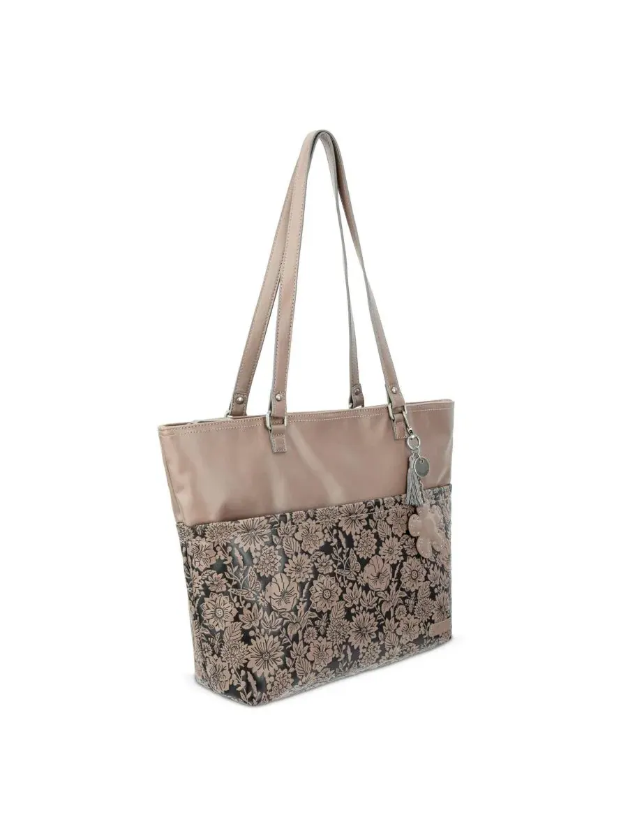 Сумка-шопер из натуральных волокон с подвеской-кисточкой Banyan Tote Sakroots, Mushroom In Bloom — изображение 2 из 3