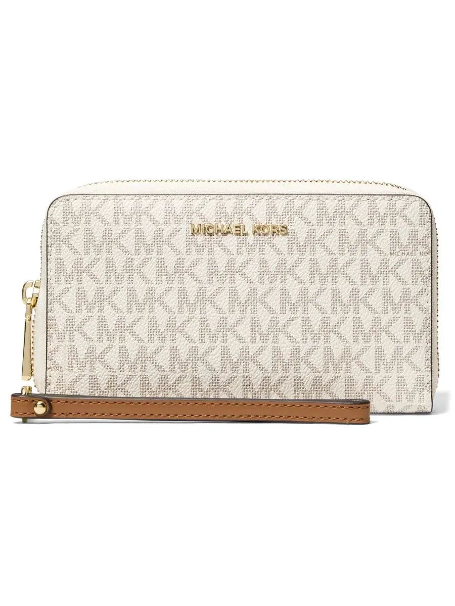 Сумка женская большая клатч Michael Kors Jet Set Flat Multi-Function Vanilla Acorn