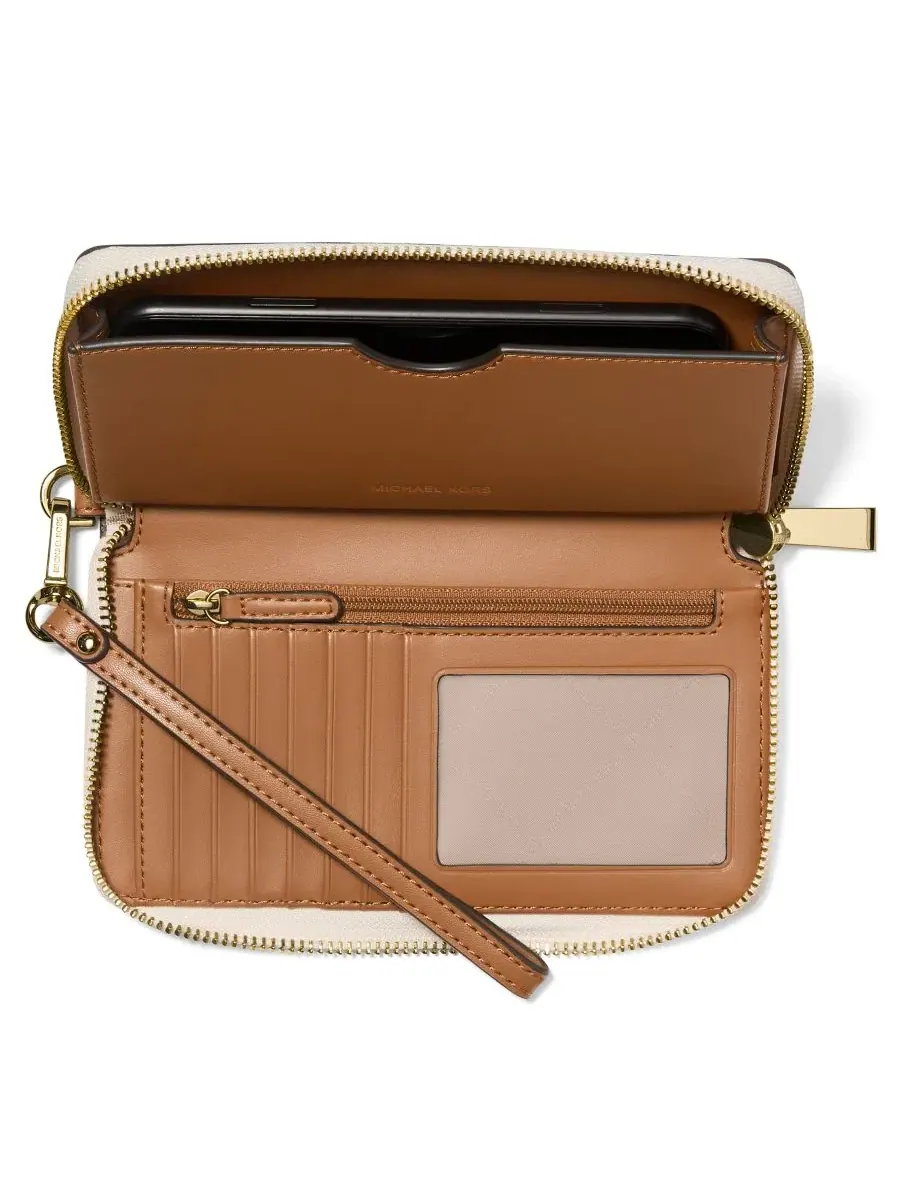 Сумка женская большая клатч Michael Kors Jet Set Flat Multi-Function Vanilla Acorn — изображение 3 из 3, ваниль/орех