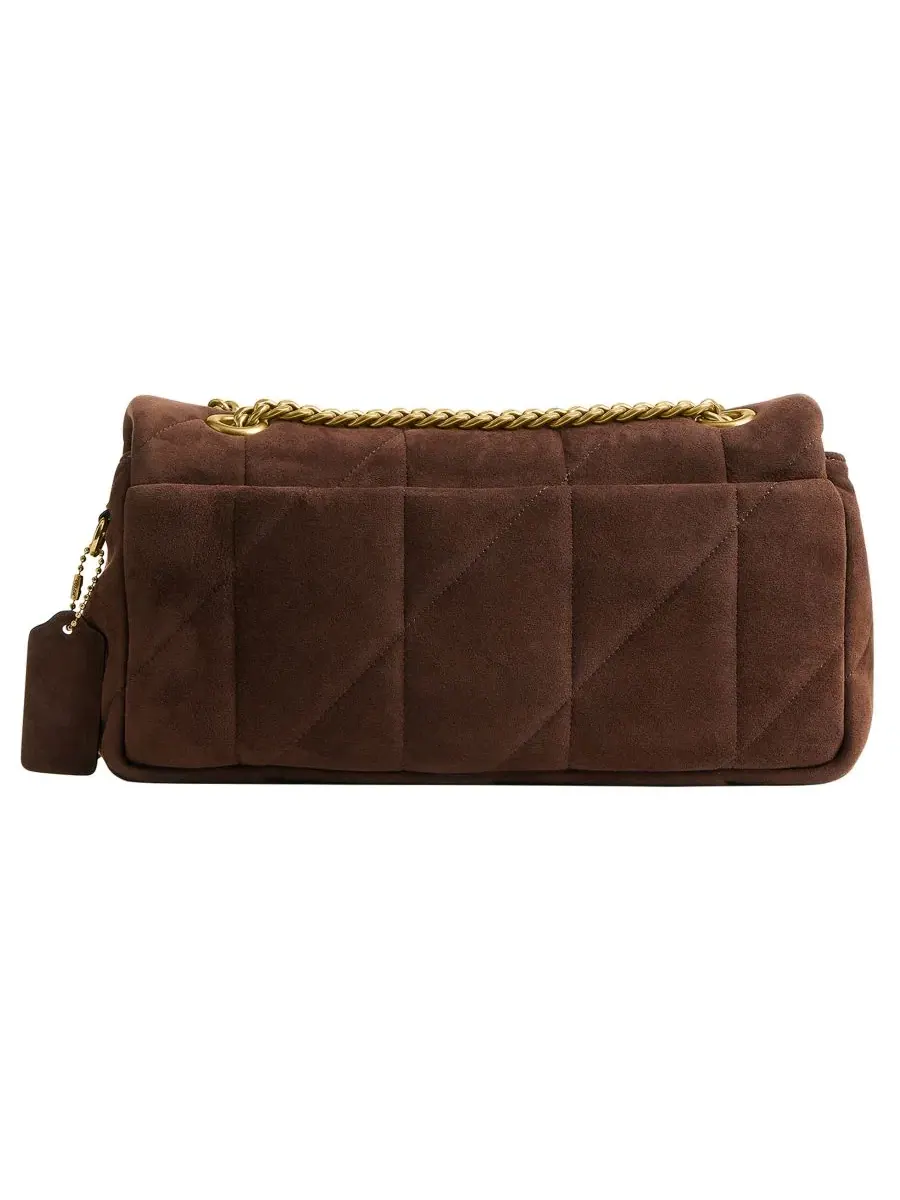 Сумка через плечо Soft Quilted Tabby Medium Suede Shoulder COACH — изображение 2 из 8, коричневый