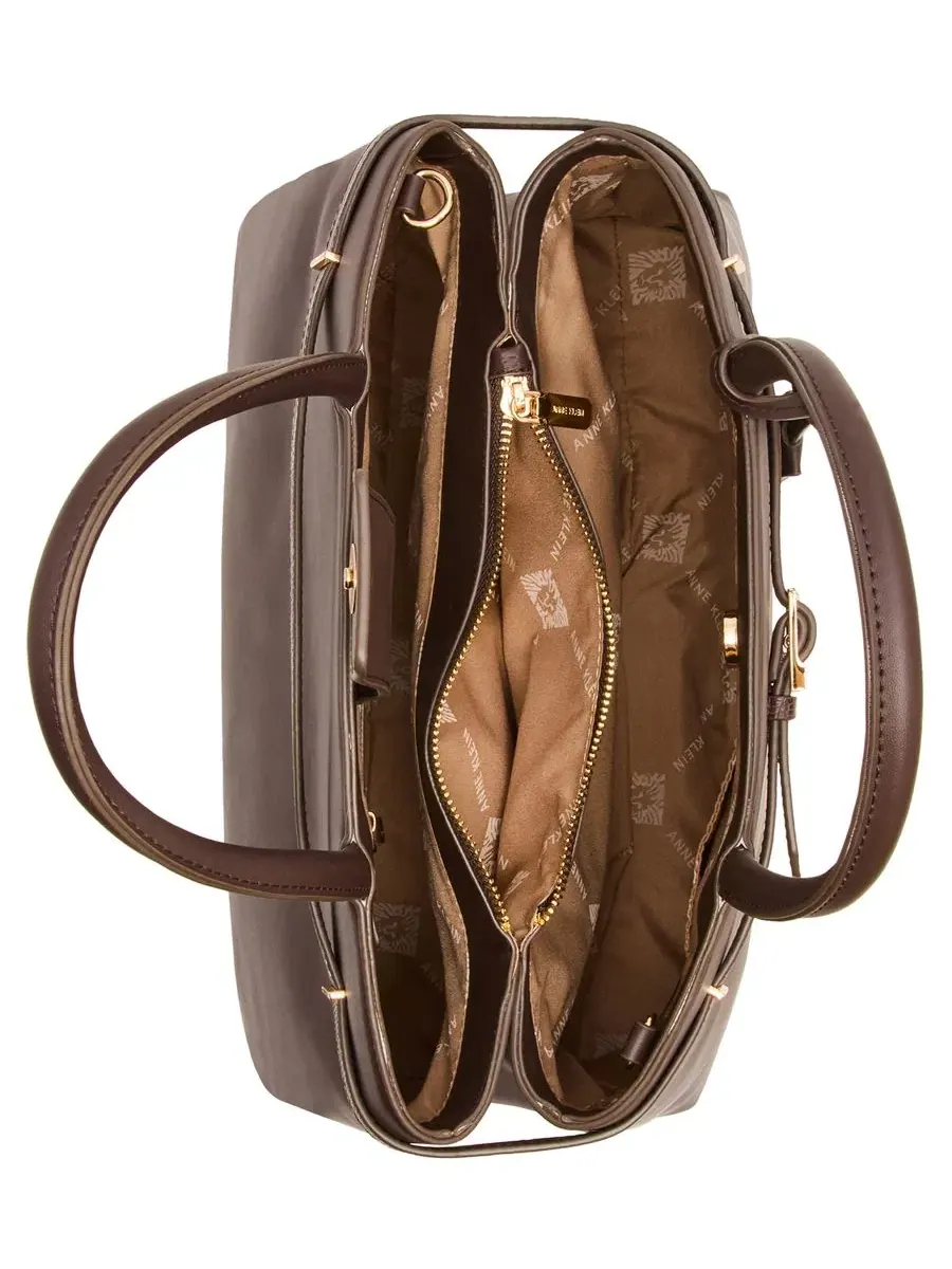 Сумка-шопер с ручками Anne Klein — изображение 4 из 6, коричневый