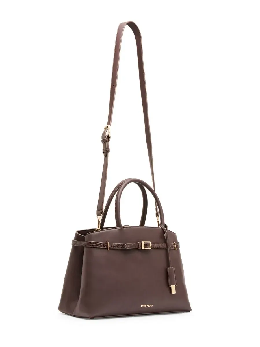 Сумка-шопер с ручками Anne Klein — изображение 5 из 6, коричневый