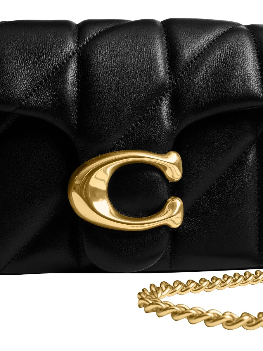 Стеганая мини-сумка через плечо COACH с цепочкой — 9