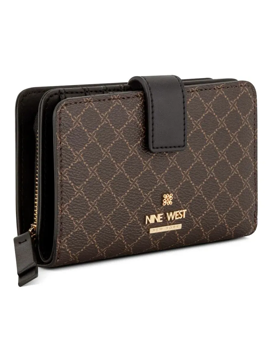 Кошелек-портмоне с магнитной застежкой Luela French Nine West — изображение 3 из 4, коричневый/черный