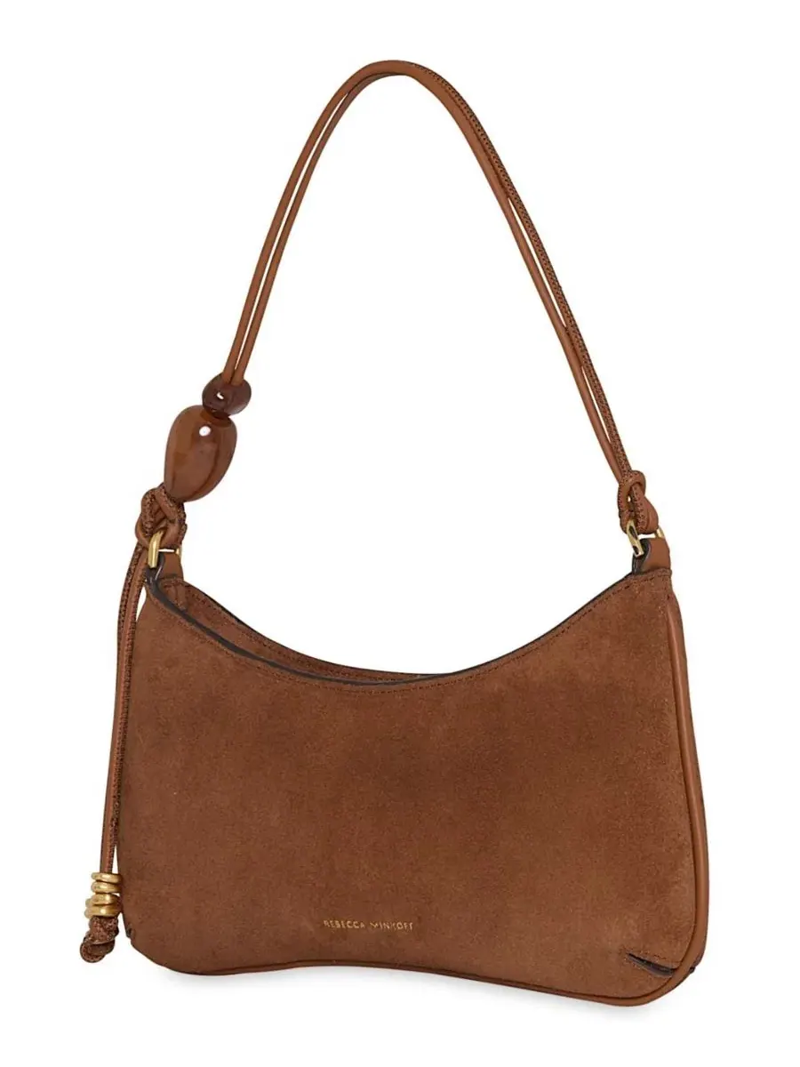 Небольшая сумка через плечо Reina из замши Rebecca Minkoff — изображение 2 из 3, какао