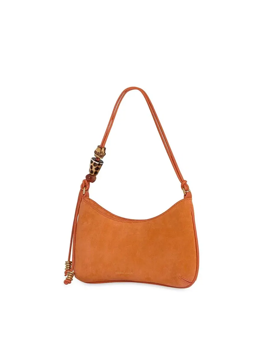 Небольшая сумка через плечо Reina Small Suede Shoulder Bag Rebecca Minkoff — изображение 2 из 3, светлый оранжевый