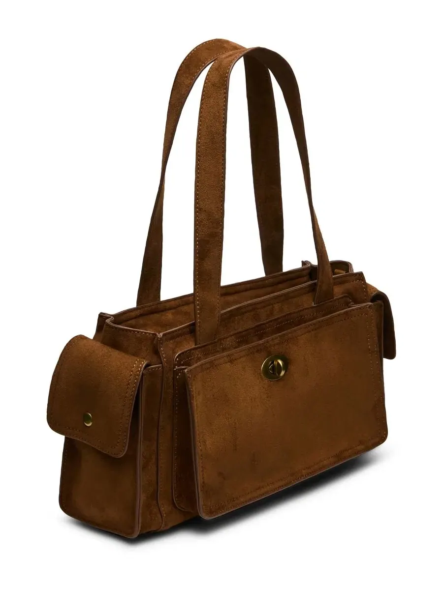 Сумка-шопер с боковыми карманами Taro Small Satchel Handbag Steve Madden — изображение 3 из 5, коричневый