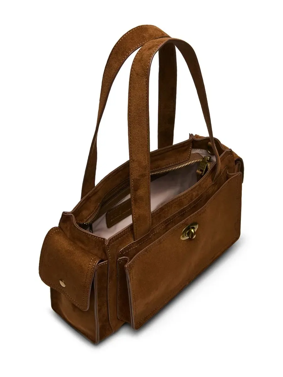 Сумка-шопер с боковыми карманами Taro Small Satchel Handbag Steve Madden — изображение 4 из 5, коричневый