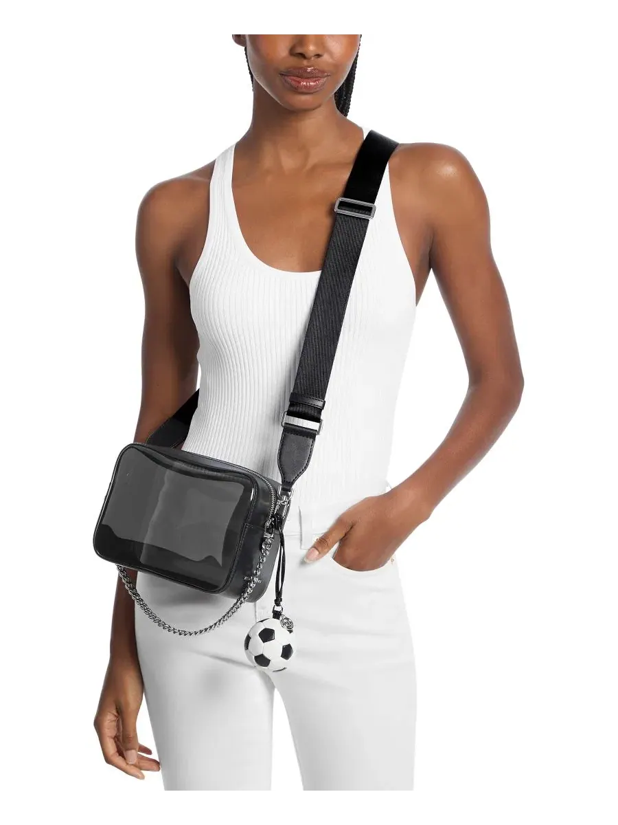 Сумка женская кросс-боди Michael Kors Bryant Medium Chain Camera Crossbody — изображение 2 из 4, прозрачный/черный