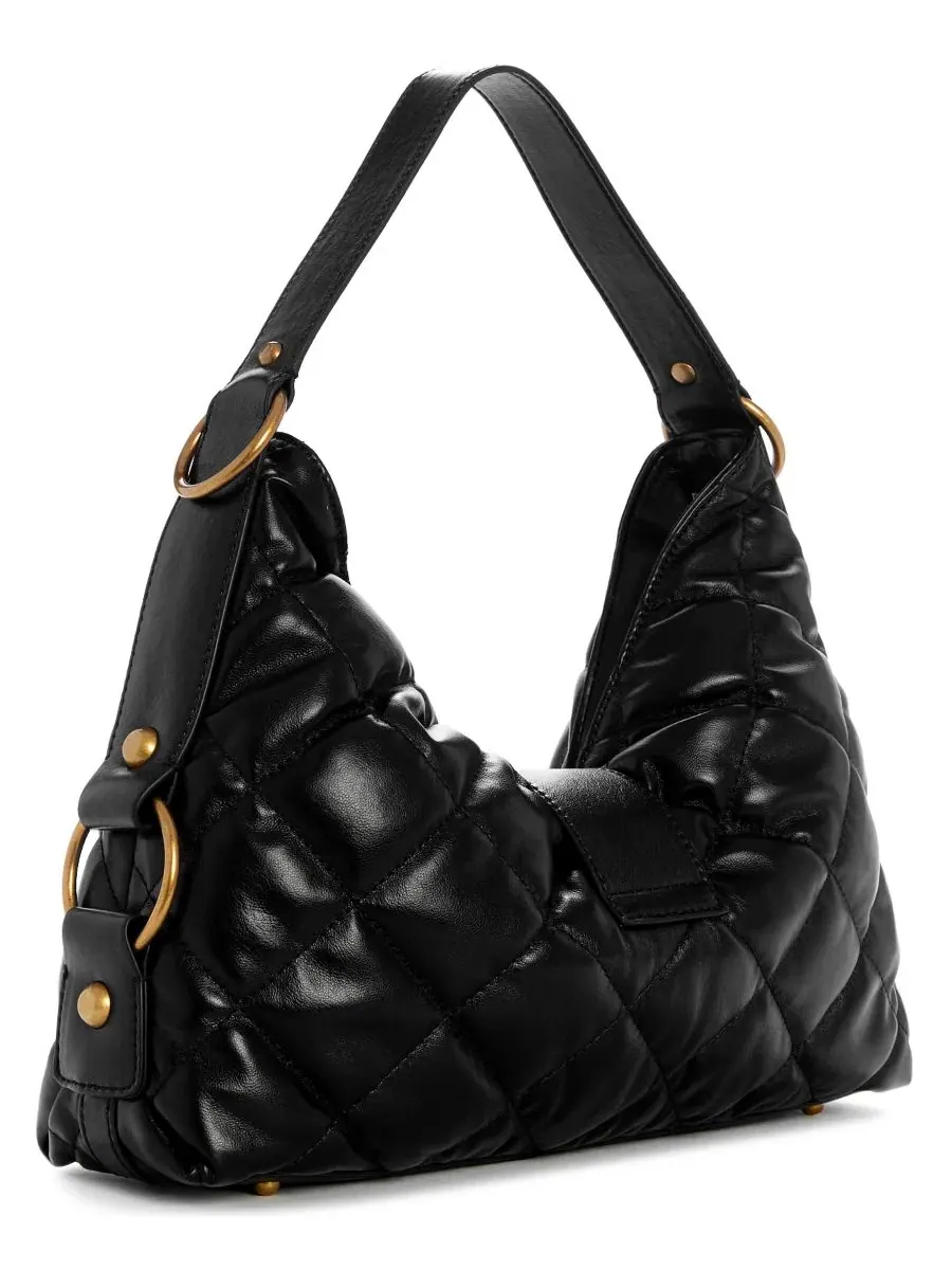 Сумка через плечо с плетением Camden Large Shoulder Handbag GUESS — изображение 2 из 5, черный