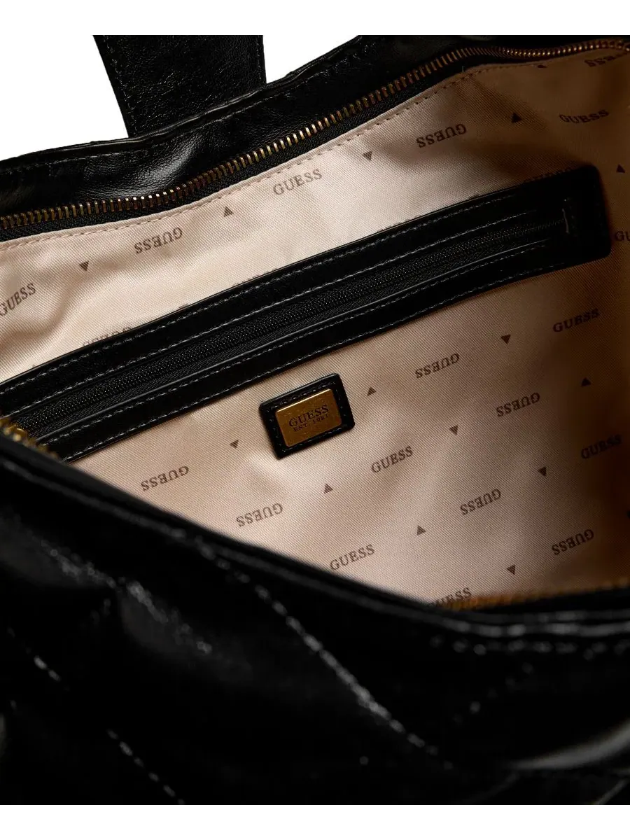 Сумка через плечо с плетением Camden Large Shoulder Handbag GUESS — изображение 3 из 5, черный