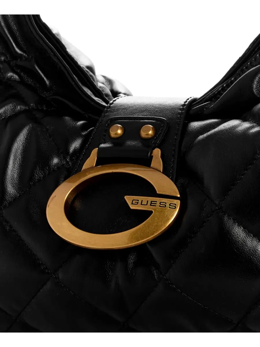 Сумка через плечо с плетением Camden Large Shoulder Handbag GUESS — изображение 4 из 5, черный