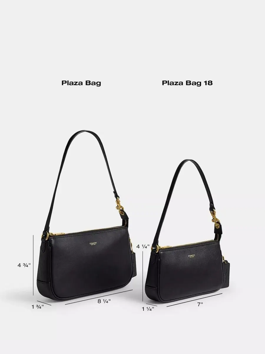 Мини-сумка через плечо из кожи, с клапаном, модель Plaza COACH — изображение 7 из 7, черный