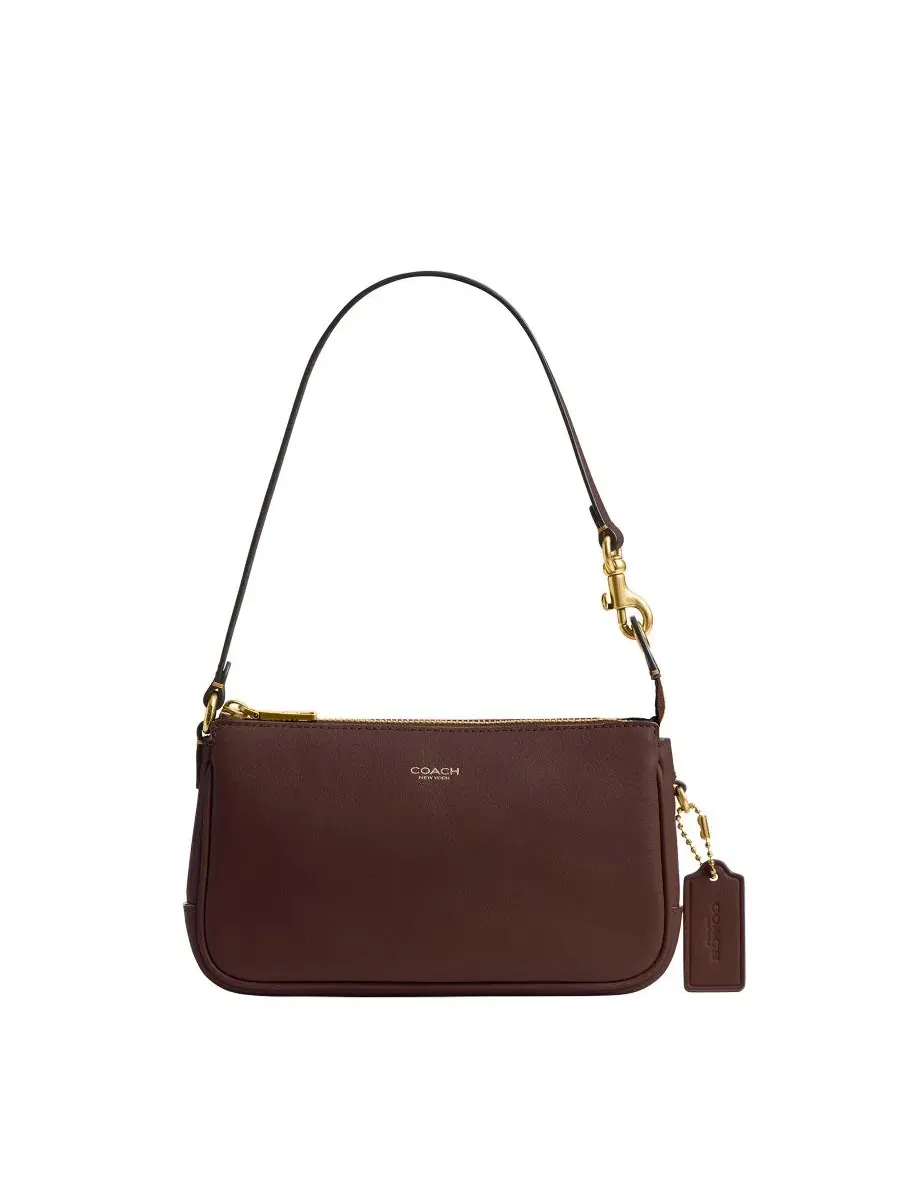 Мини-сумка через плечо с клапаном, кожаная COACH — изображение 1 из 12, зеленый
