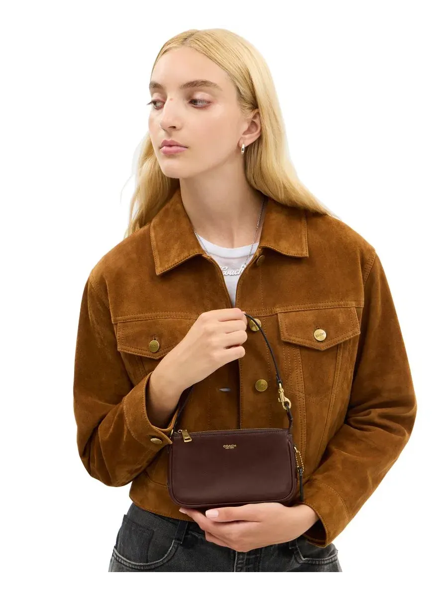 Мини-сумка через плечо с клапаном, кожаная COACH — изображение 3 из 12, зеленый