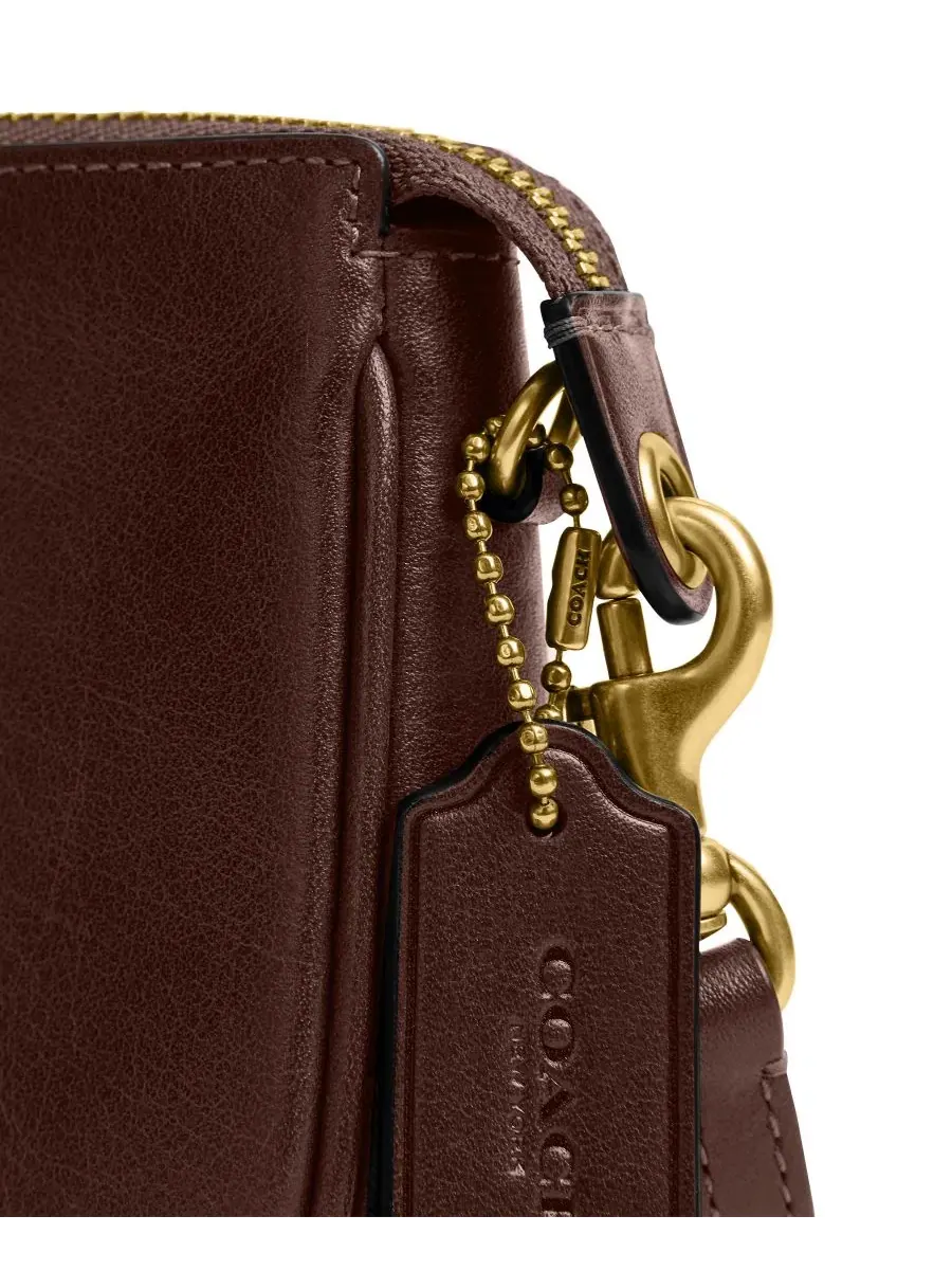 Мини-сумка через плечо с клапаном, кожаная COACH — изображение 8 из 12, зеленый