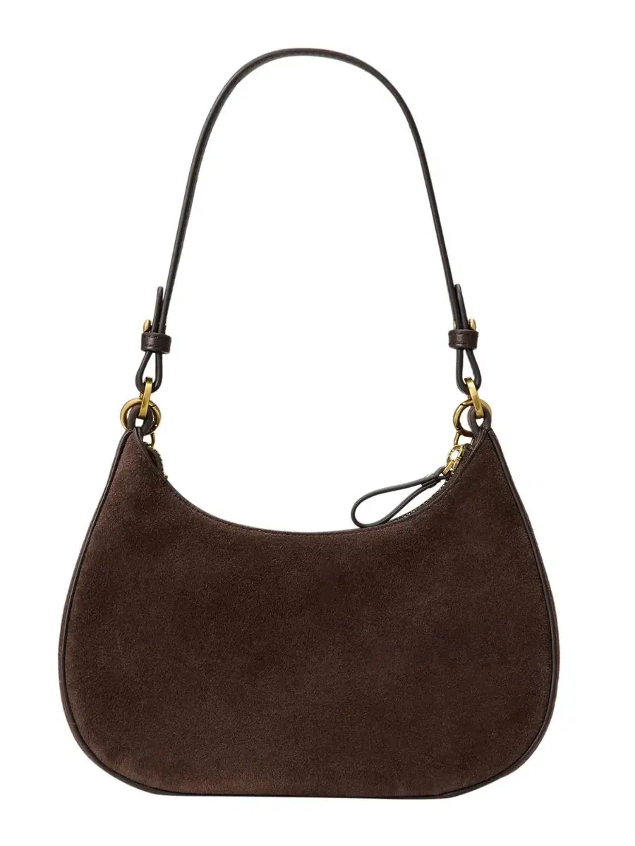 Мини-сумка через плечо Marcy Suede Zipper Lauren Ralph Lauren — изображение 4 из 7, коричневый