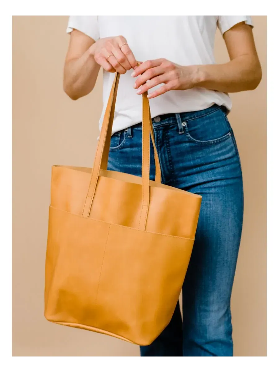Сумка-шопер Selam Tote с двумя передними карманами ABLE — изображение 5 из 10, коричневый