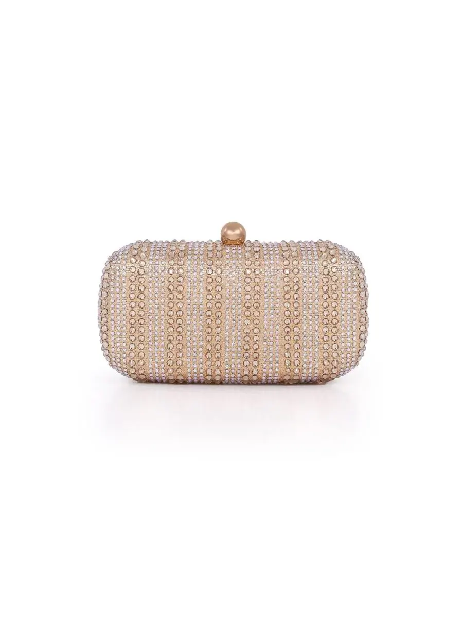 Клатч-минаудиер с кристаллами Harlow Crystal Jewel Badgley Mischka — изображение 3 из 4, золото