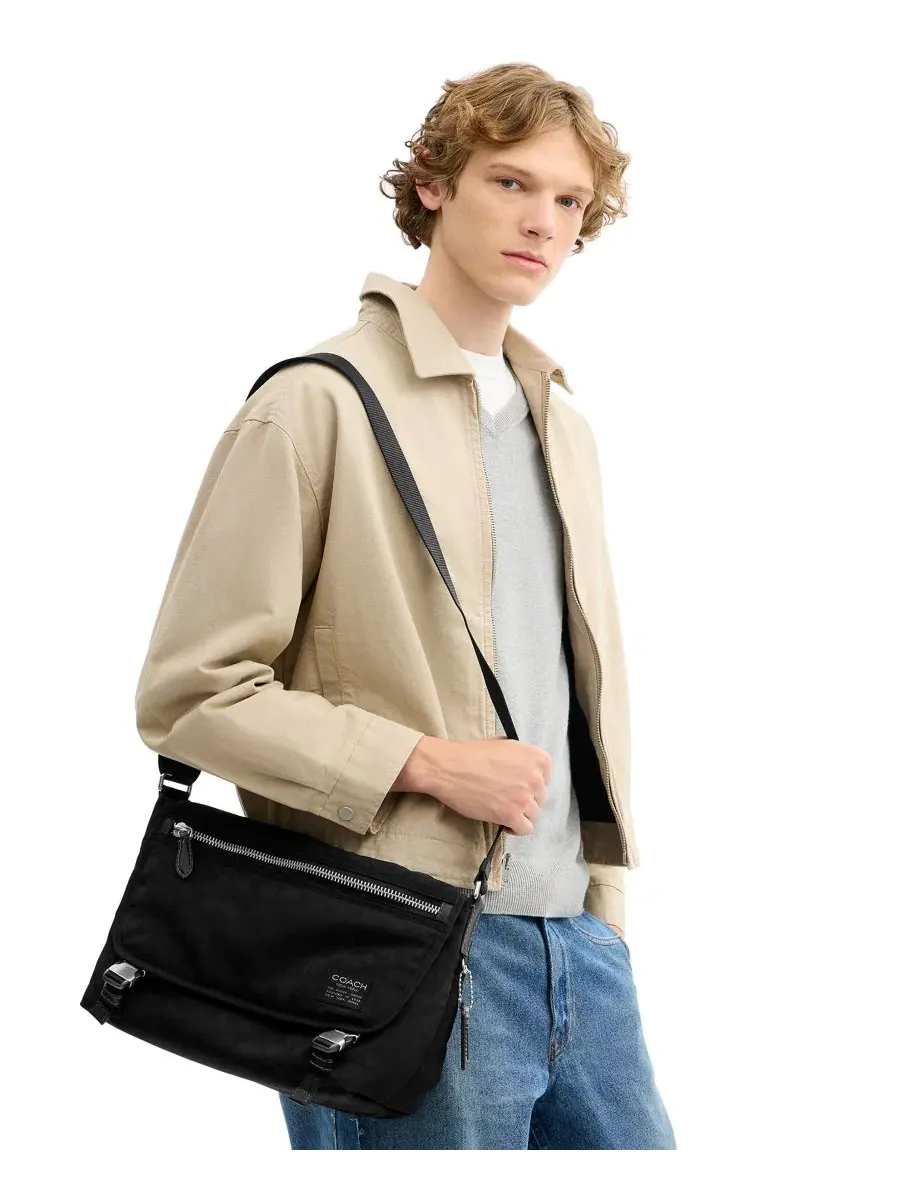 Мужские фирменные сумки-мессенджеры COACH — 4