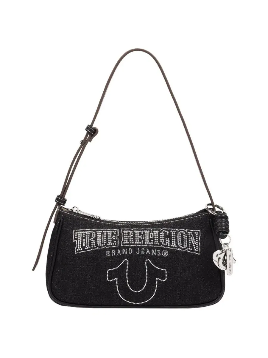 Джинсовая сумка через плечо с блестящим логотипом True Religion