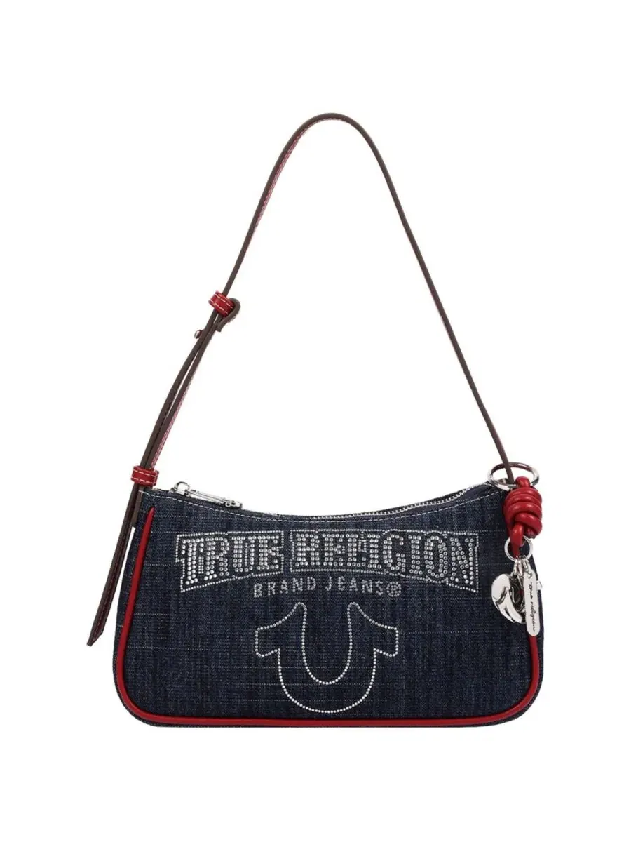 Джинсовая сумка через плечо с блестящим логотипом True Religion