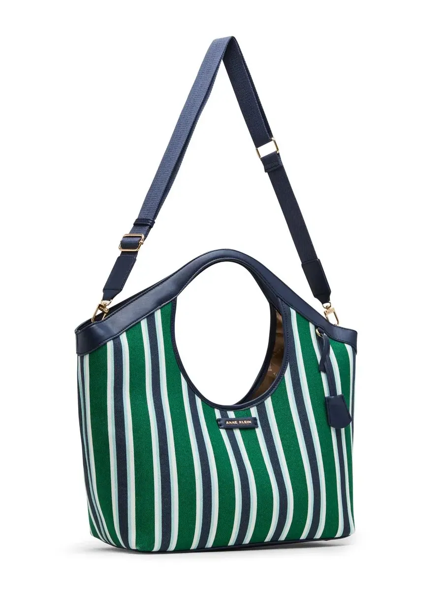 Сумка-шопер Extra-Large Top Handle Tote Anne Klein — изображение 3 из 7, темно-синий/зеленый