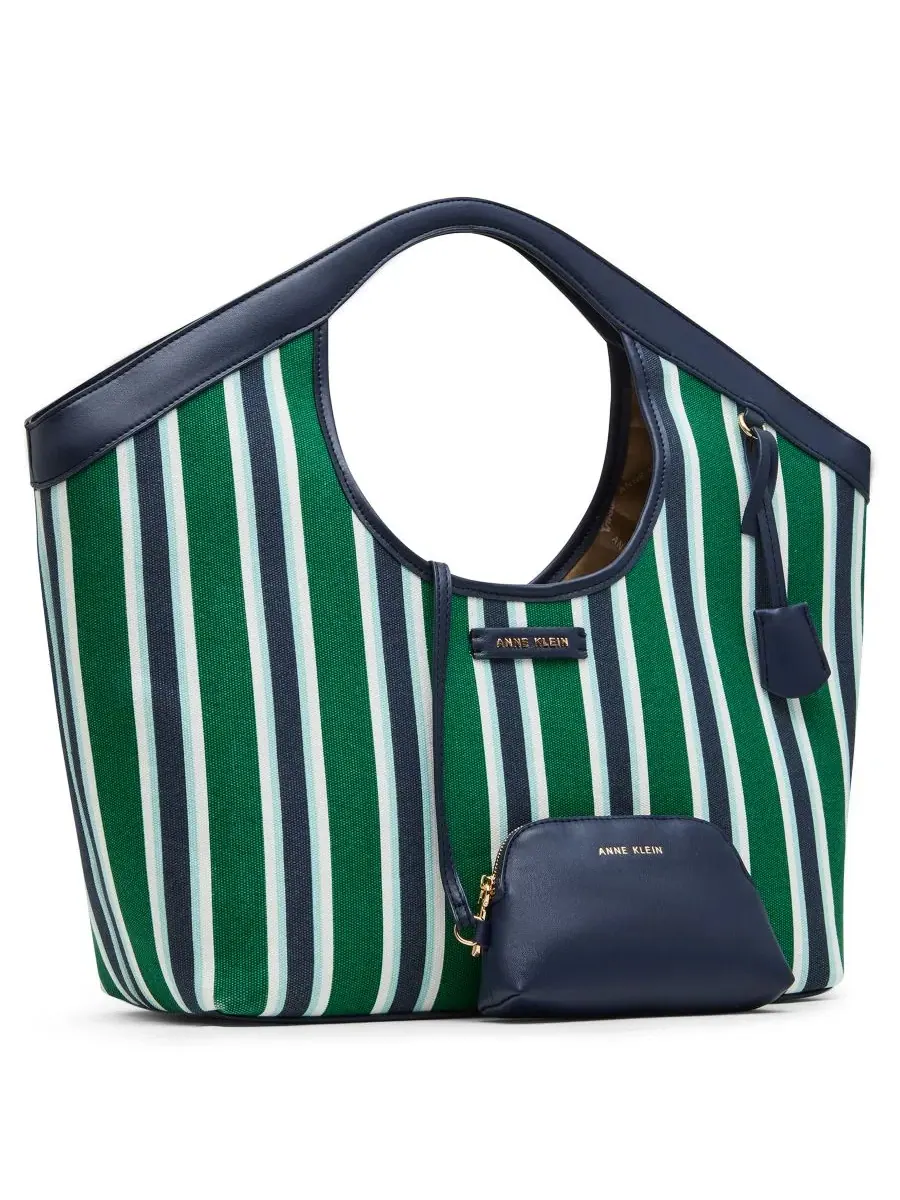 Сумка-шопер Extra-Large Top Handle Tote Anne Klein — изображение 6 из 7, темно-синий/зеленый