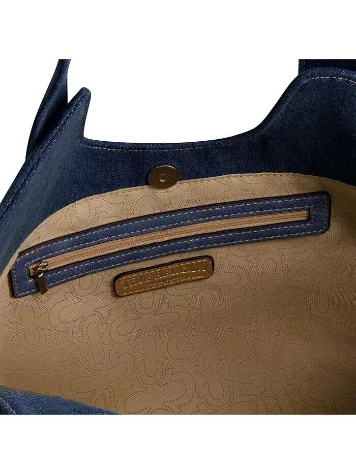 Джинсовая сумка-портфель с подковой строчкой True Religion — изображение 5 из 5, синий