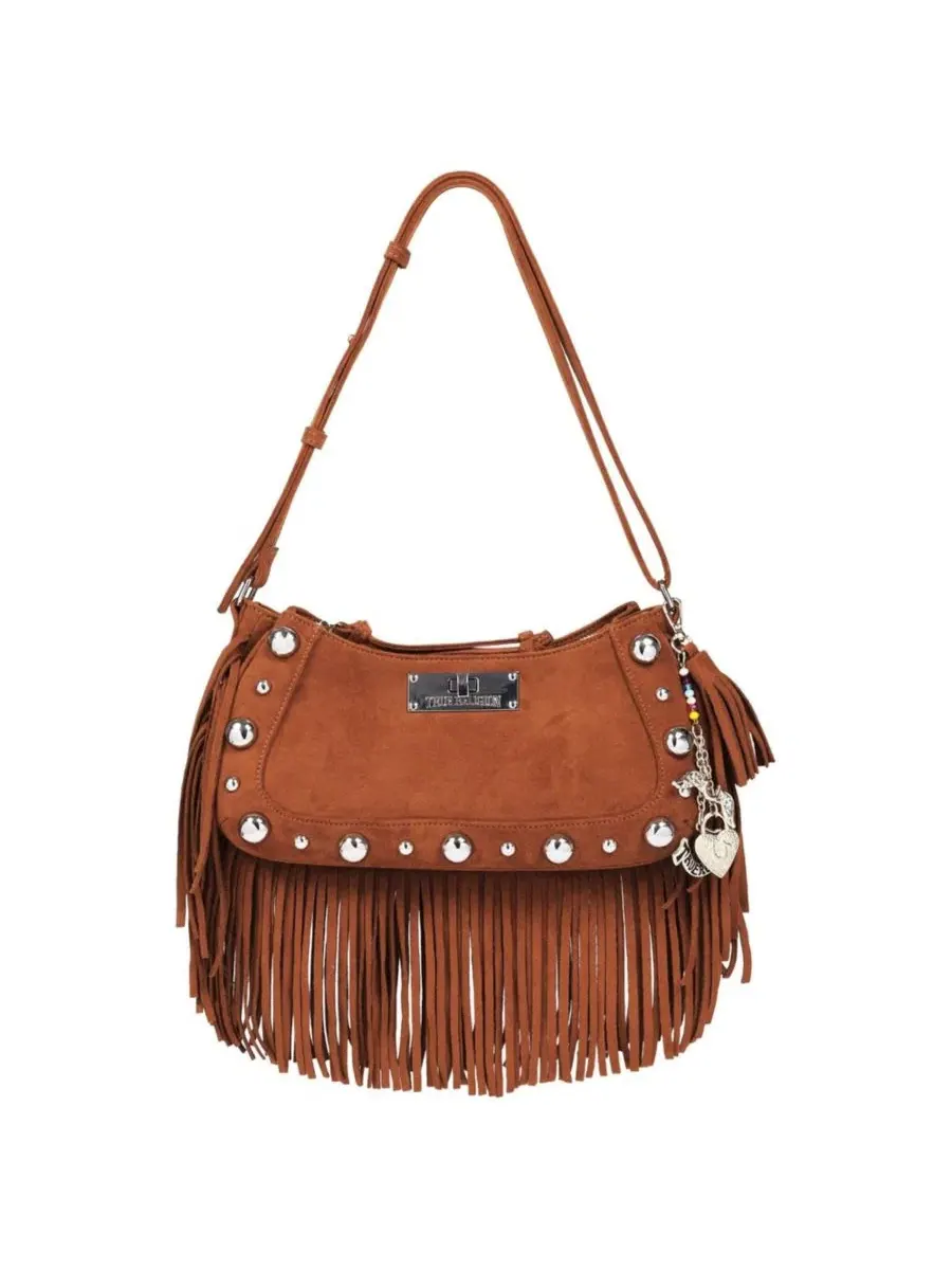 Сумка-хобо с бахромой и отделкой стразами, модель Vintage Dangle Fringe True Religion