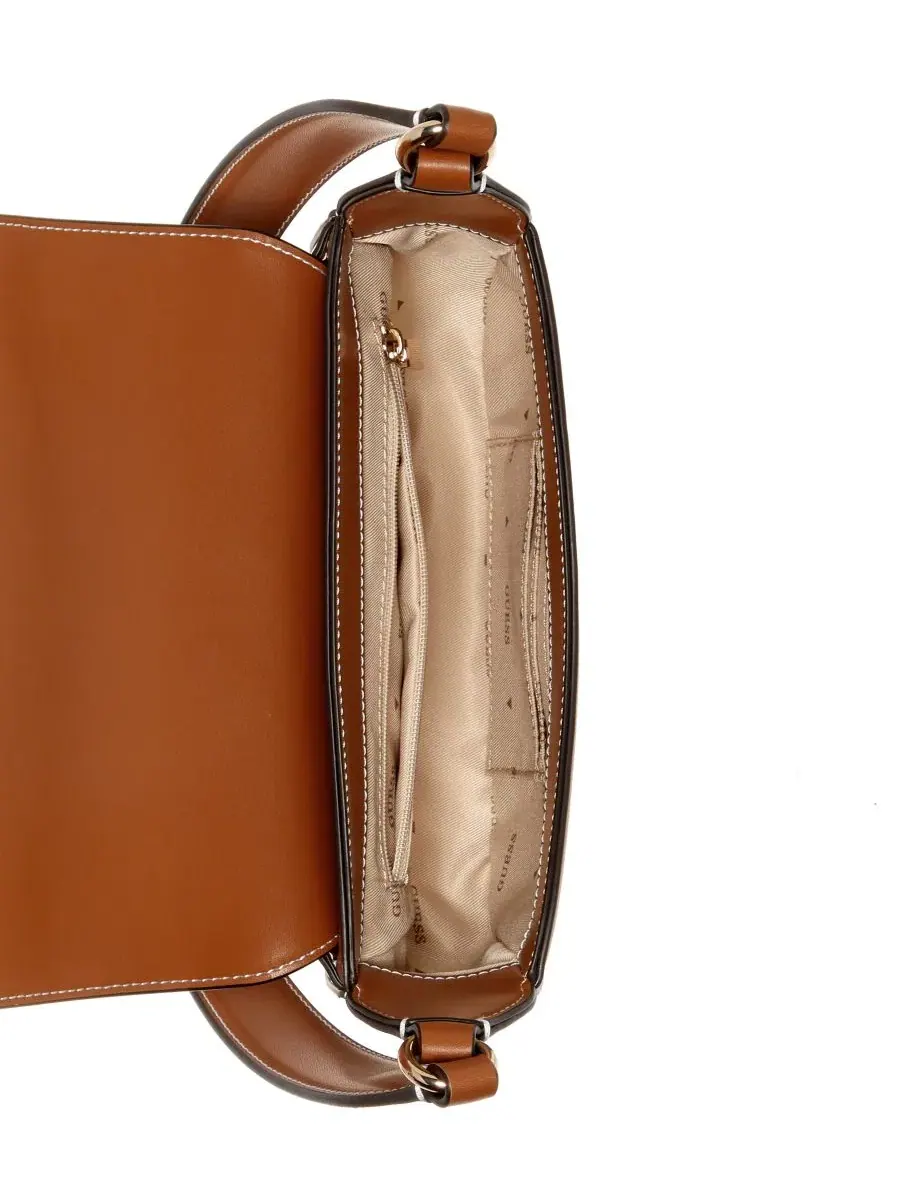 Небольшая сумка через плечо с клапаном Ruby Small Flap Shoulder GUESS — изображение 2 из 3, карамель
