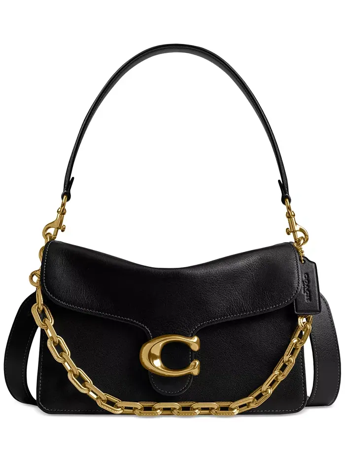 Кожаная сумка через плечо Tabby COACH — изображение 6 из 12, черный