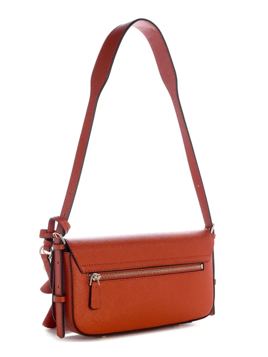 Сумка через плечо с откидным клапаном Danielle Flap Small Shoulder Handbag GUESS — изображение 2 из 5, оранжевый