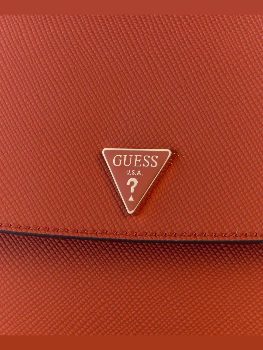 Сумка через плечо с откидным клапаном Danielle Flap Small Shoulder Handbag GUESS — изображение 4 из 5, оранжевый