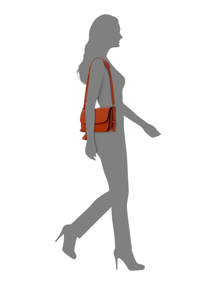 Сумка через плечо с откидным клапаном Danielle Flap Small Shoulder Handbag GUESS — изображение 5 из 5, оранжевый