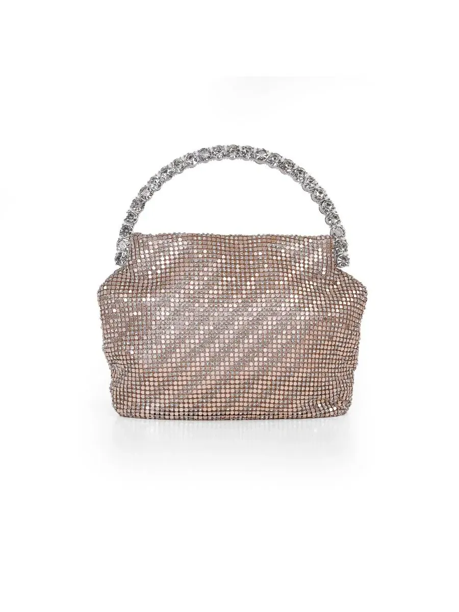Клатч-конверт из металлической сетки с кристаллами Effie Mesh Pouch Jewel Badgley Mischka