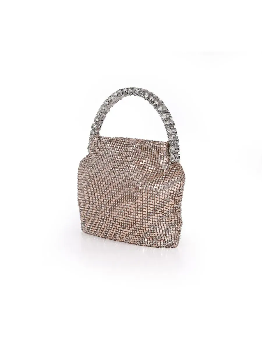 Клатч-конверт из металлической сетки с кристаллами Effie Mesh Pouch Jewel Badgley Mischka — изображение 2 из 4, золото