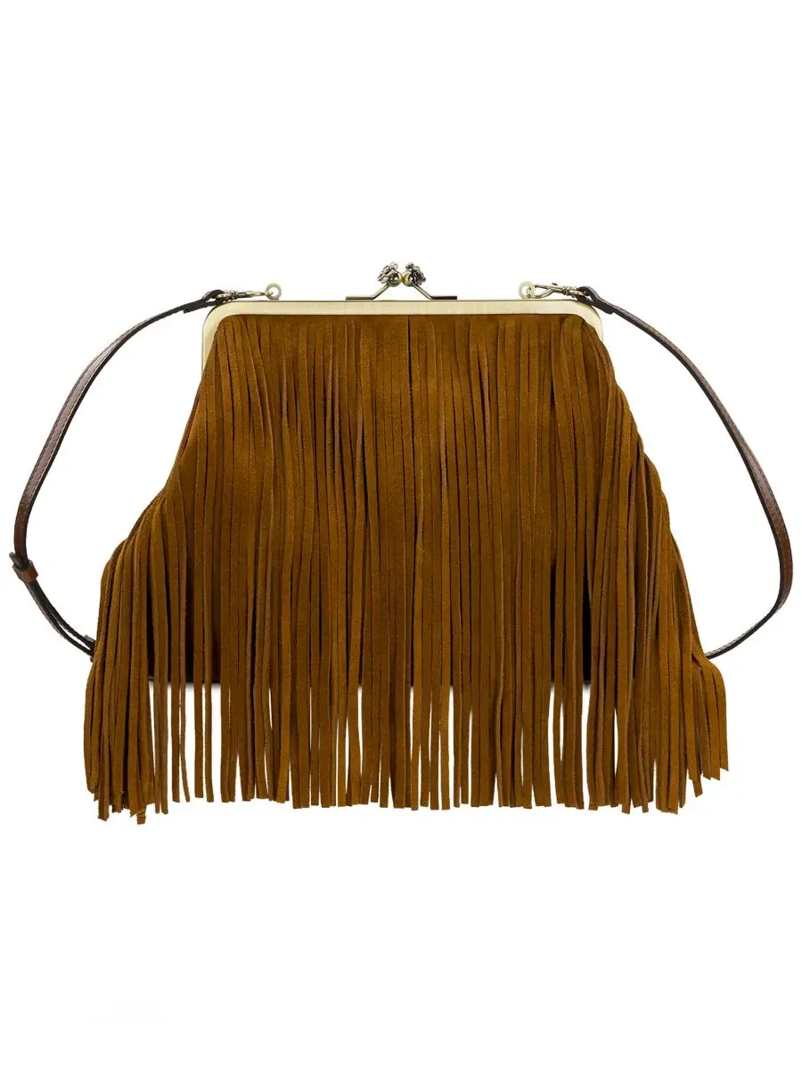Сумка через плечо Vivienne Medium Suede Fringe Kiss-Lock Frame Patricia Nash