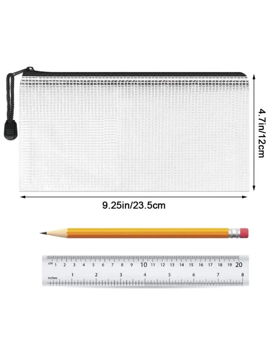 Набор из 20 прозрачных пеналы-косметички с сеткой, черные, 23x12 см GNUADZ — изображение 2 из 4, мульти