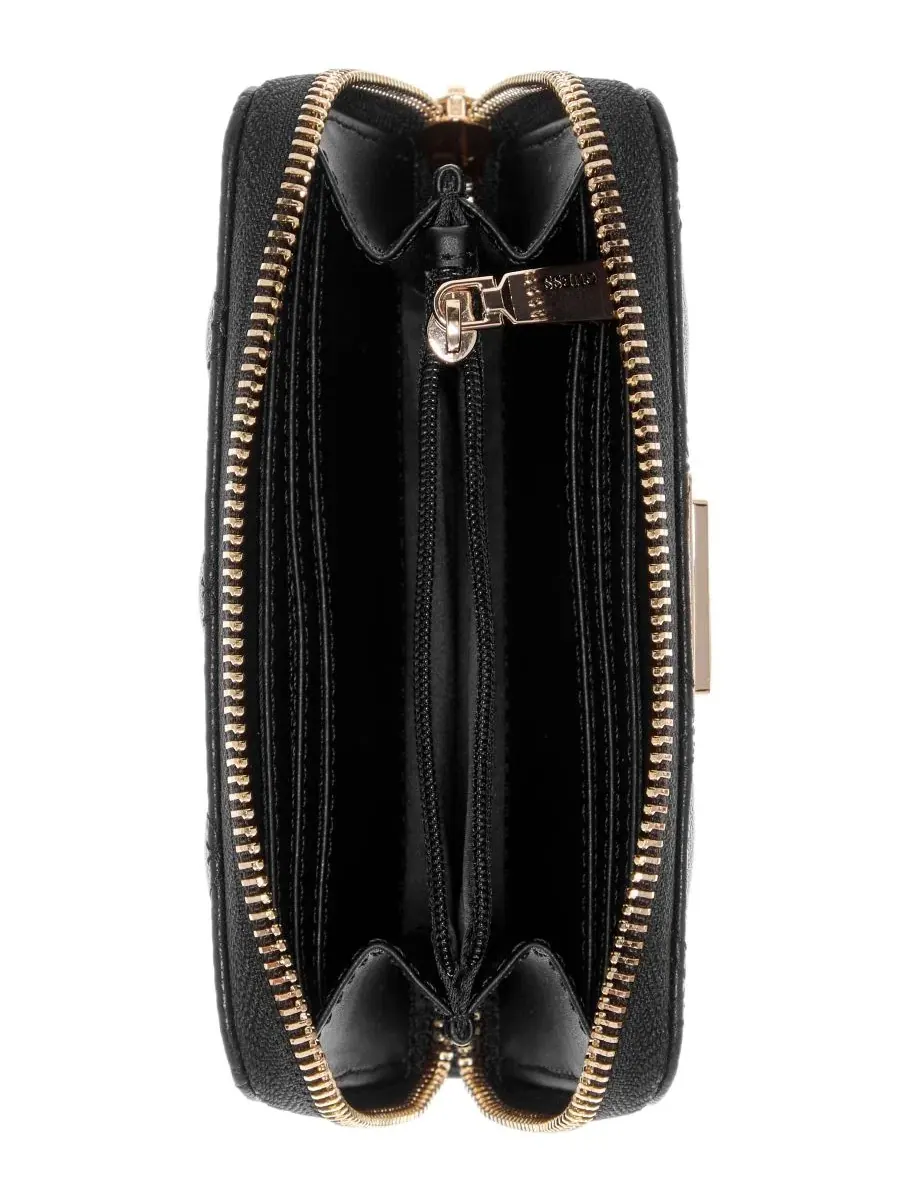 Кошелек с застежкой-молнией Stacey Mini Zip Around Wallet GUESS — изображение 3 из 3, черный